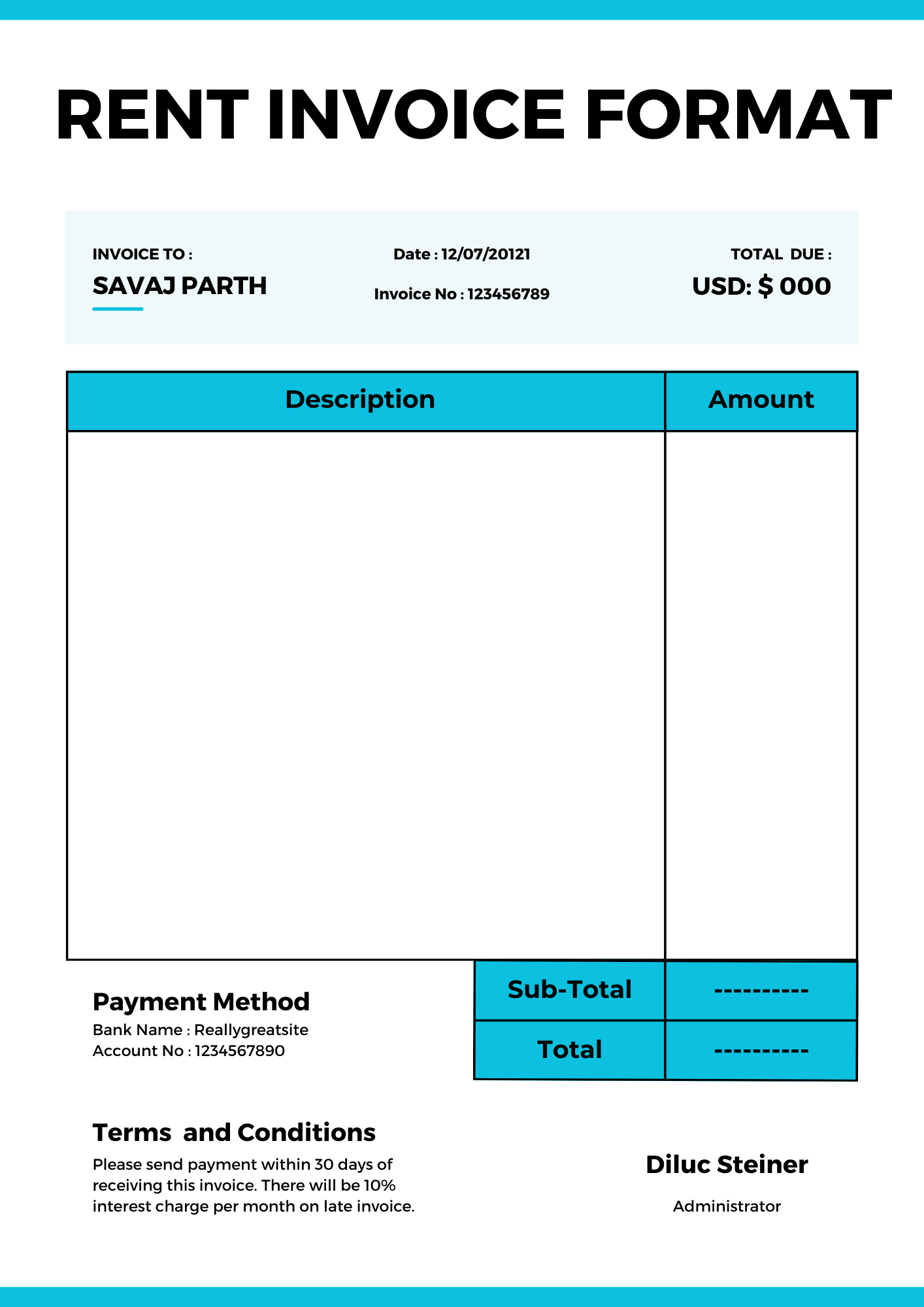 CAR Sale INVOICE FORMAT